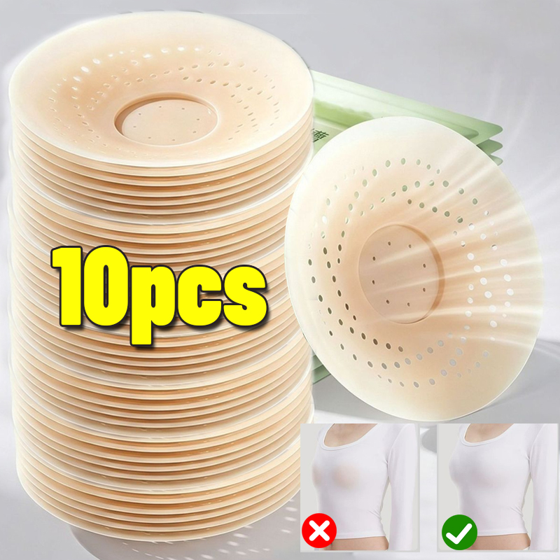 Nipple Cover Pasties - 2-10 個目に見えない自己粘着胸パッド再利用可能な通気性のある胸ステッカーストラップレスリフトアップブラパッドシリコーン乳首カバー