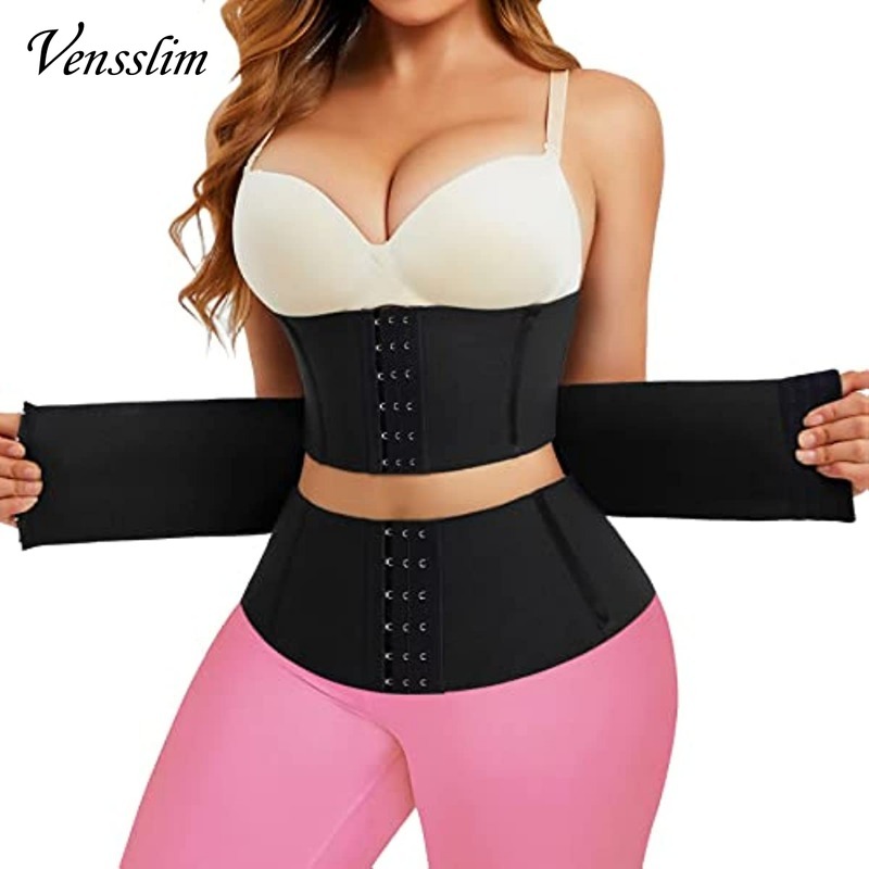 Shapewear Bodysuit Firm - Vensslim XS-3XL ボディシェイパーウエストトレーナーベルト女性減量おなかトリマーコルセット調節可能なワークアウトガードルシェイプウェア