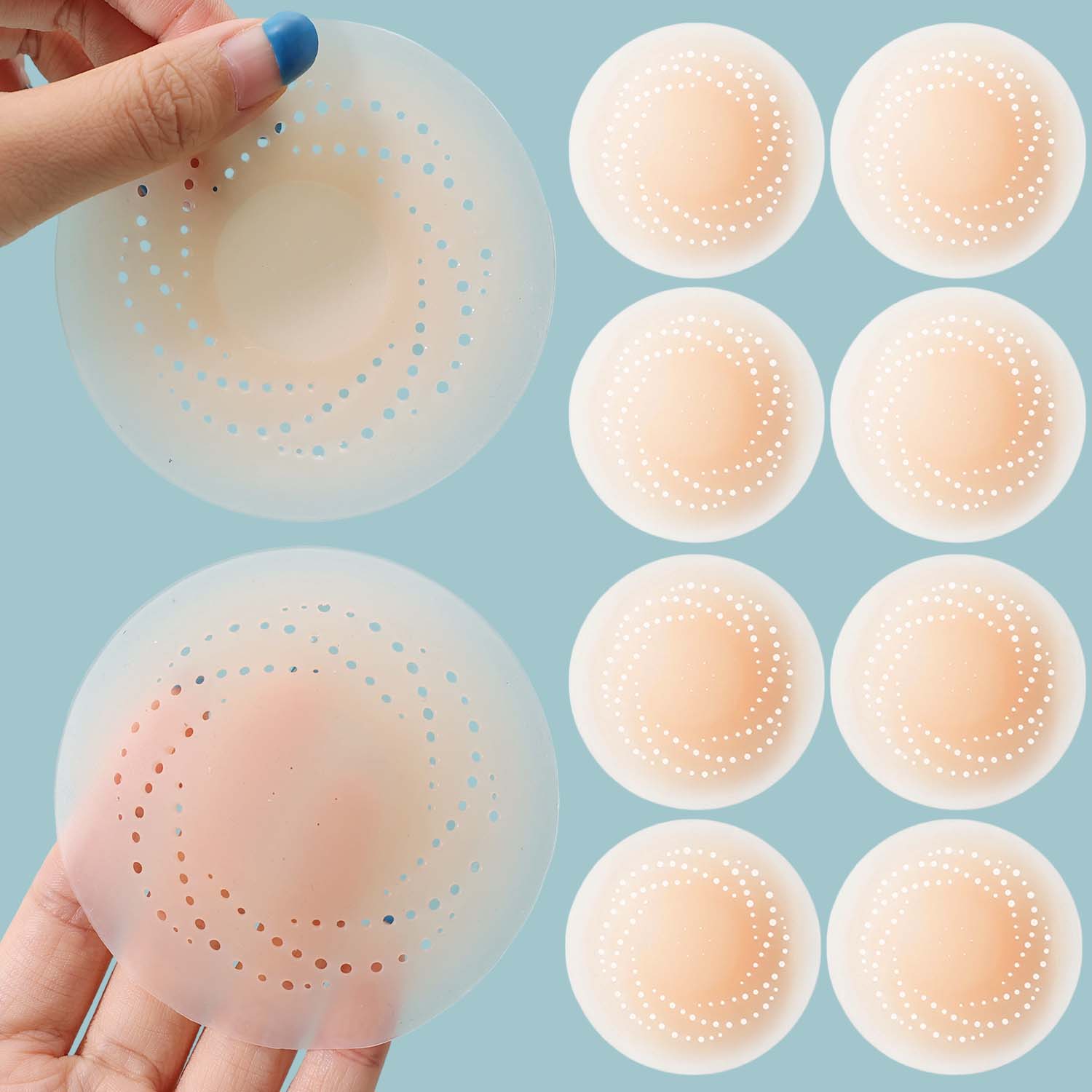 2-10 個目に見えない自己粘着胸パッド再利用可能な通気性の - Nipple Cover Pasties のレビューと価格
