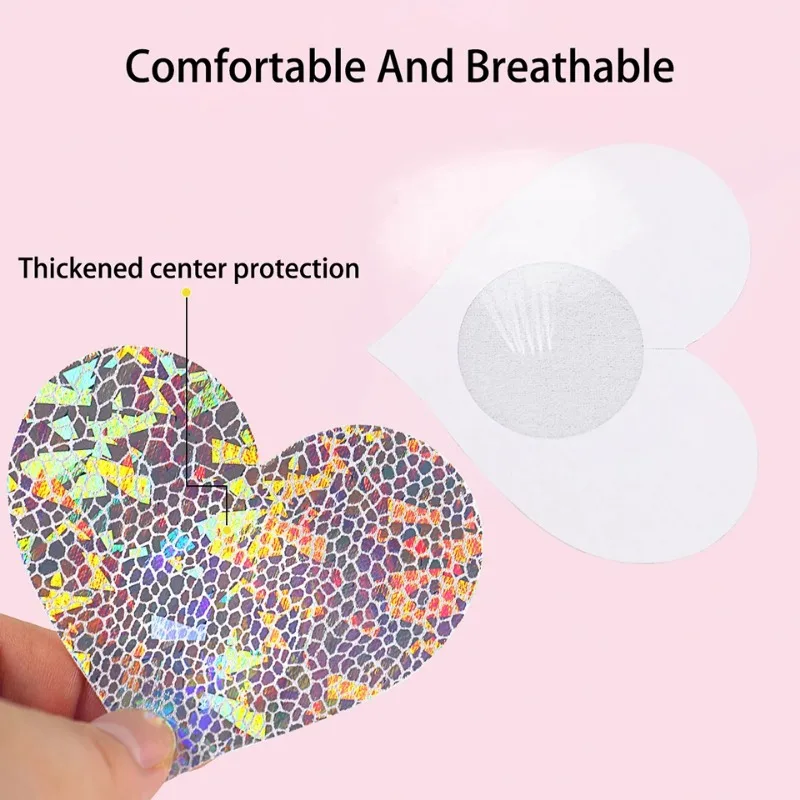 女性用使い捨てキラキラステッカー、乳首カバー、粘着性の胸の花 - Nipple Cover Pasties のレビューと価格