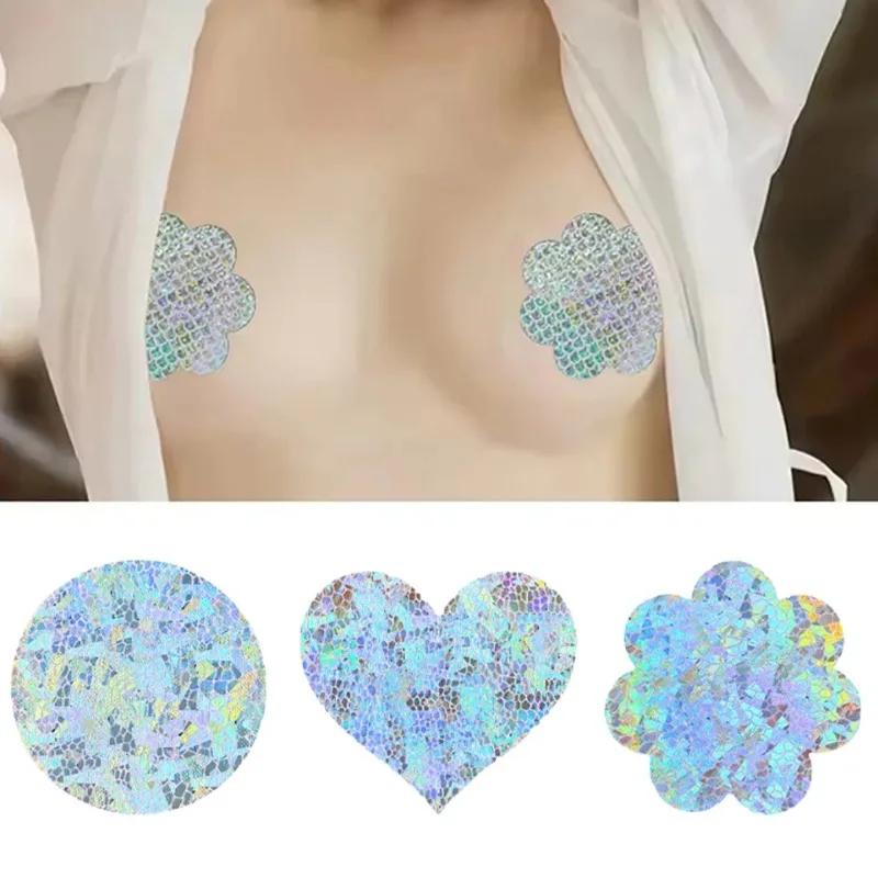 女性用使い捨てキラキラステッカー、乳首カバー、粘着性の胸の花 - Nipple Cover Pasties のレビューと価格